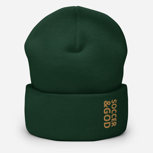 Soccer &God Zest Cuffed Beanie